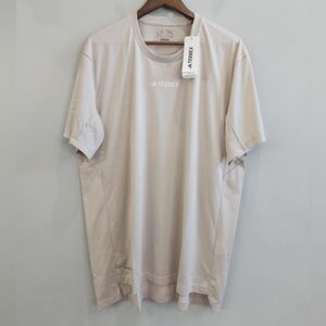 Adidas Tee Shirt Beige Terrex Outdoor AeroReady Performance Hiking Men's Size XL